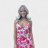 Mirjana - Lange Blumenkleid mit Volants