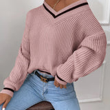 Marina | Gestreifter Waffelstrick-Pullover