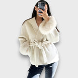 Gracelle – Palton cu manșete din blană