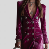 Vera - Langer Samt Blazer Kleid