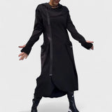 Mana - Hanorac cu glugă și fermoar lung din material ușor și respirabil