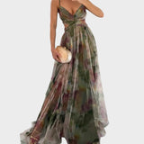 Mia - Blumen Maxi Kleid für Mühelose Eleganz