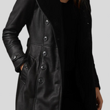 Klara - Eleganter Leder-Mantel