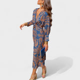 Vesna - Midi Kleid mit V-Ausschnitt