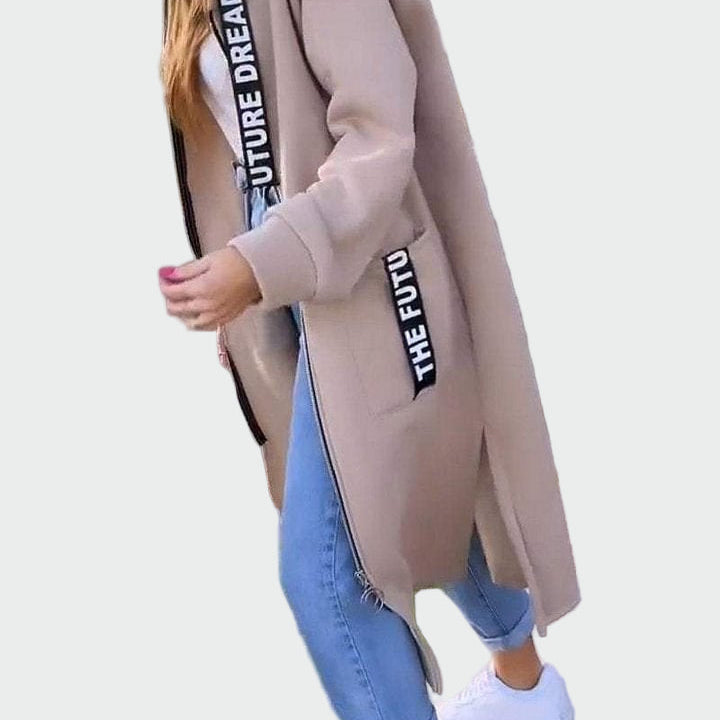 Langer Mantel mit Kapuze