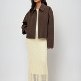 VALIRA Geacă cu Fermuar din Suede Sintetic