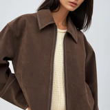 VALIRA Geacă cu Fermuar din Suede Sintetic