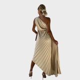 Nika - Elegantes Kleid mit Falten an der Schulter