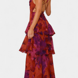 Valentina - Chiffonkleid mit V-Ausschnitt und Flatterärmeln