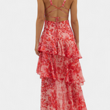 Valentina - Chiffonkleid mit V-Ausschnitt und Flatterärmeln