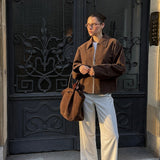 VALIRA Geacă cu Fermuar din Suede Sintetic