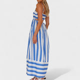 Isabel - Langes Kleid mit Streifen