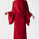 Filipa - Kimono-Kleid aus Leinen und Baumwolle mit Gürtel