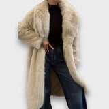 Liviane – Palton maxi din blană sintetică cu flair couture