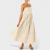 Isabel - Langes Kleid mit Streifen