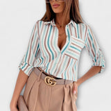 Ljubomira – Sofistizierte Geometrische Bluse