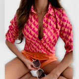 Ljubomira – Sofistizierte Geometrische Bluse